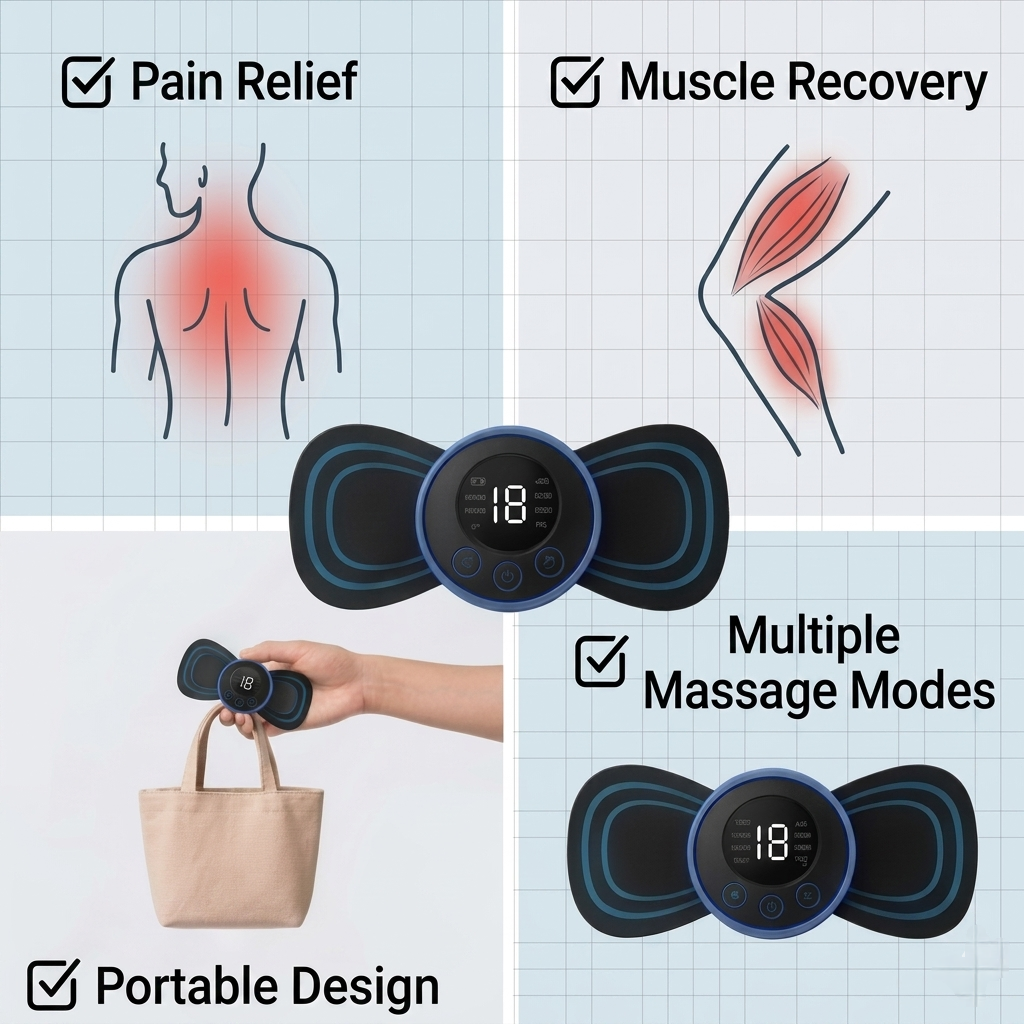 Smart EMS Muscle Massager – Pocket-Sized Pain Relief